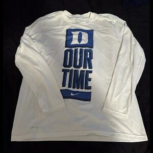 Nike Duke Blue Devils Dri Fit Legend Long Sleeve Shirt White Size XL